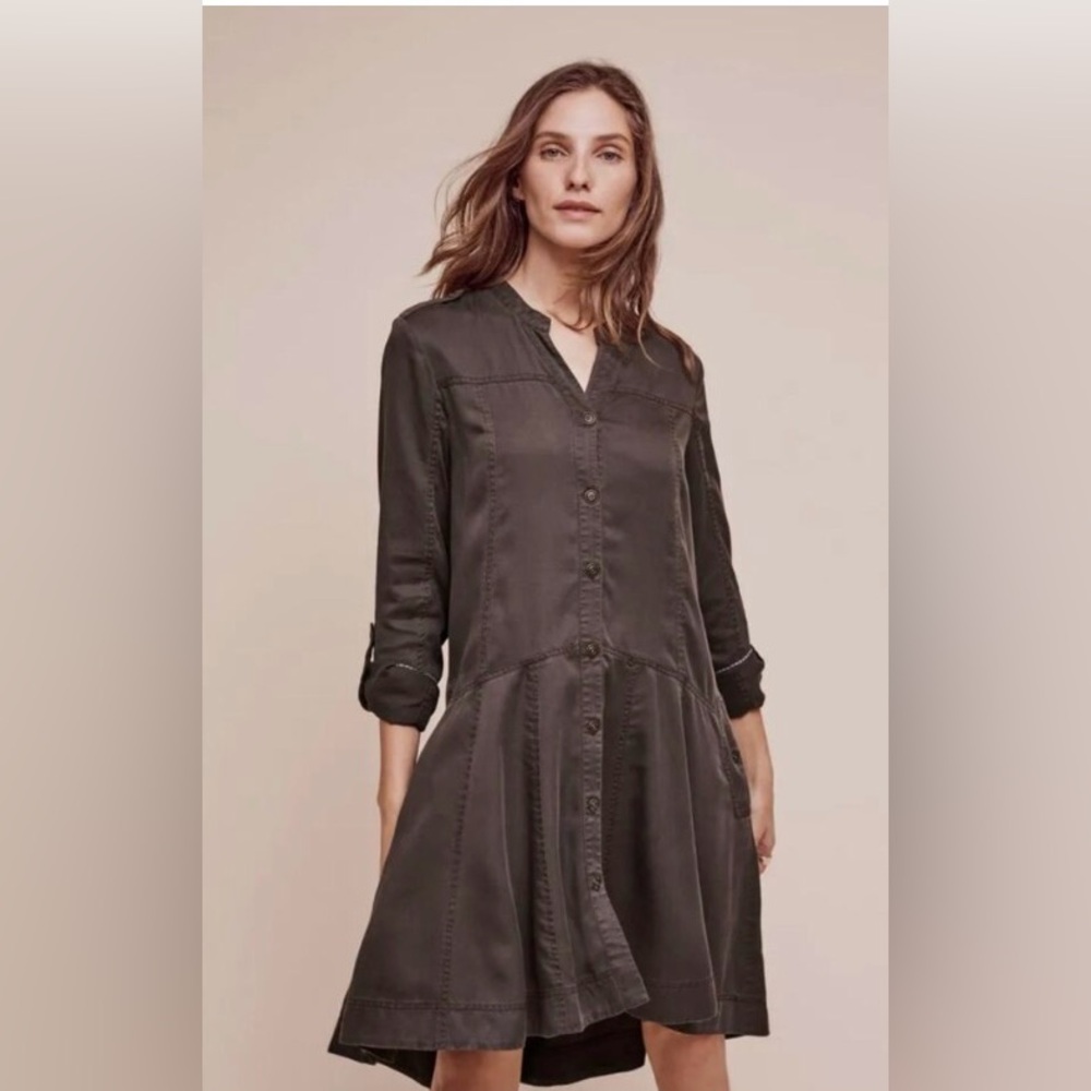 Anthropologie Holding Horses Mariona Shirt Dress Womens 0 Western Utility - Picture 2 of 6